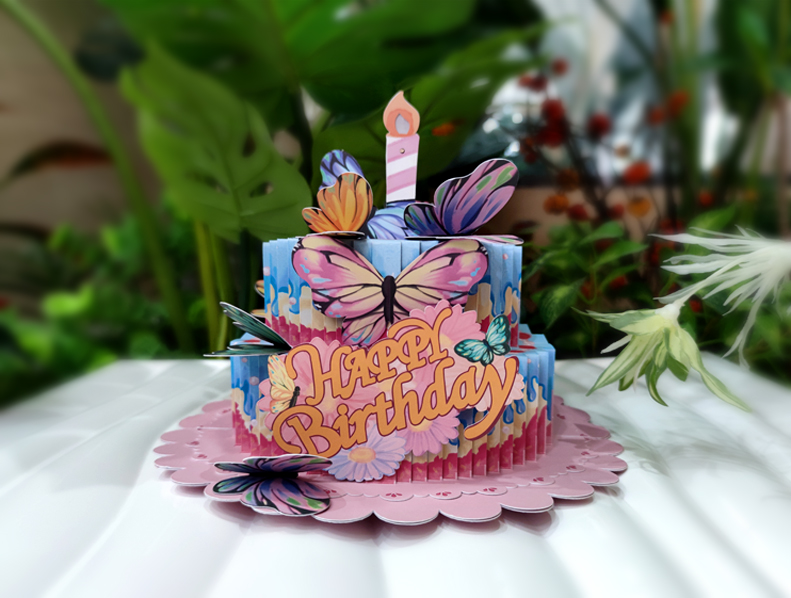 蝶舞光韵-3D声光生日贺卡